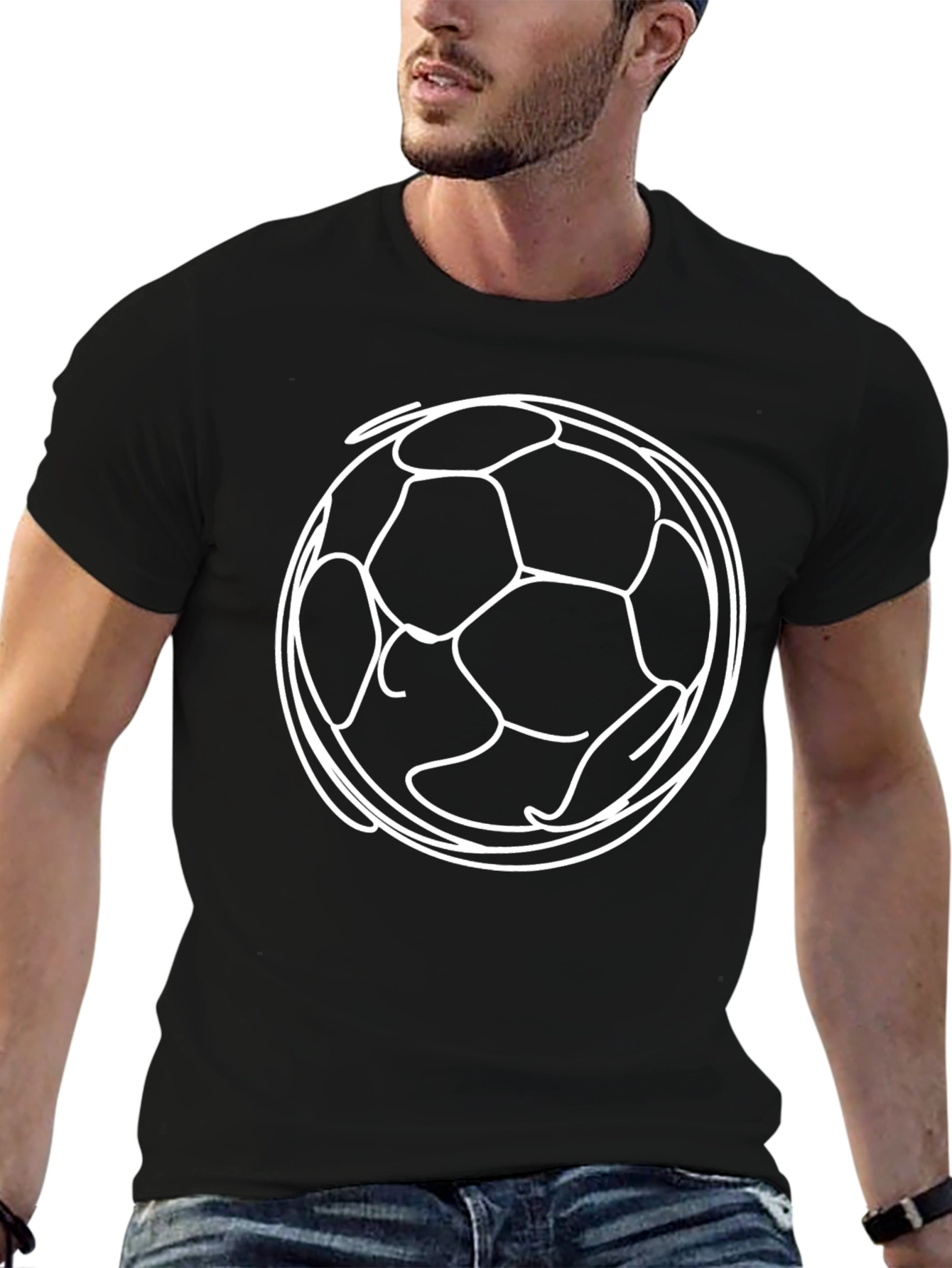 Soccer Ball Graphic Tee - Stylish Mens T-Shirt