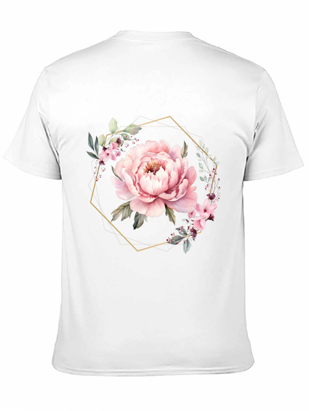 Floral Hexagon Black T-Shirt