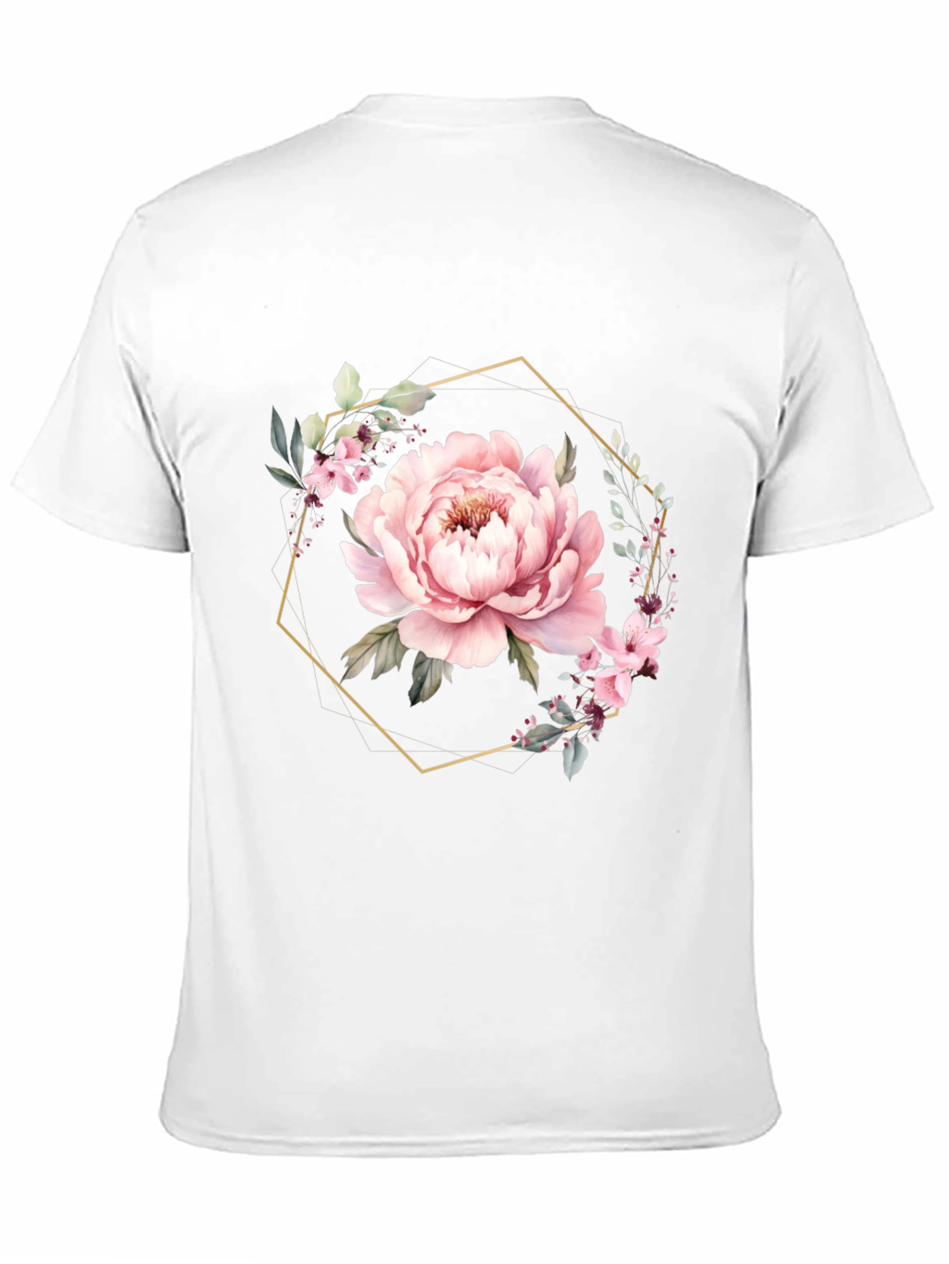 Floral Hexagon Black T-Shirt
