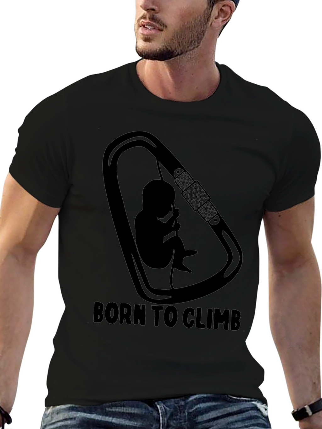 Born To Climb Black Graphic Tee