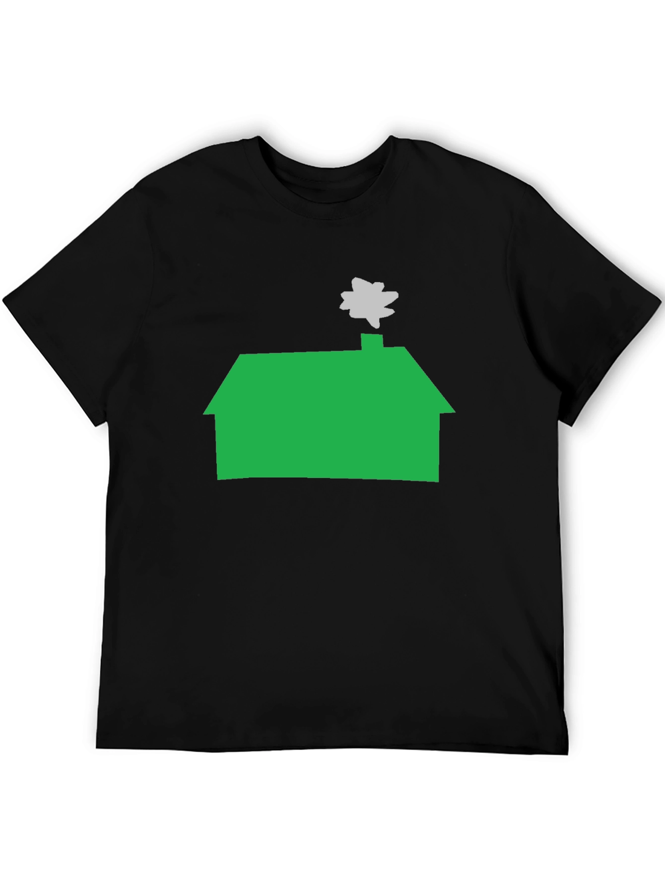 Green House Graphic Tee - Casual Black T-Shirt