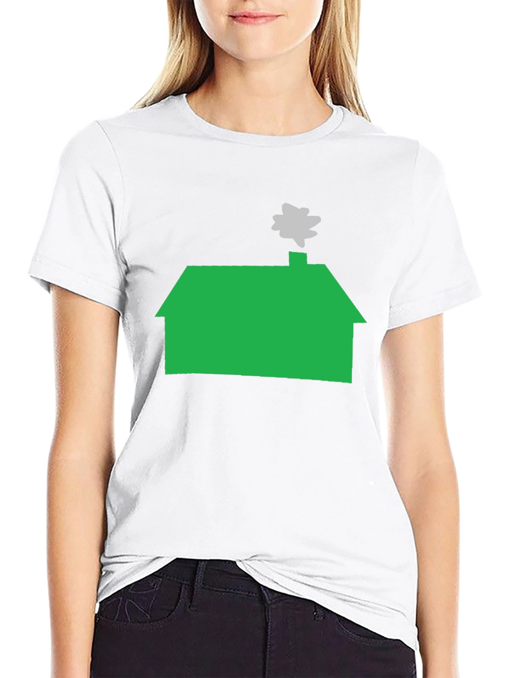 Green House Graphic Tee - Casual Black T-Shirt