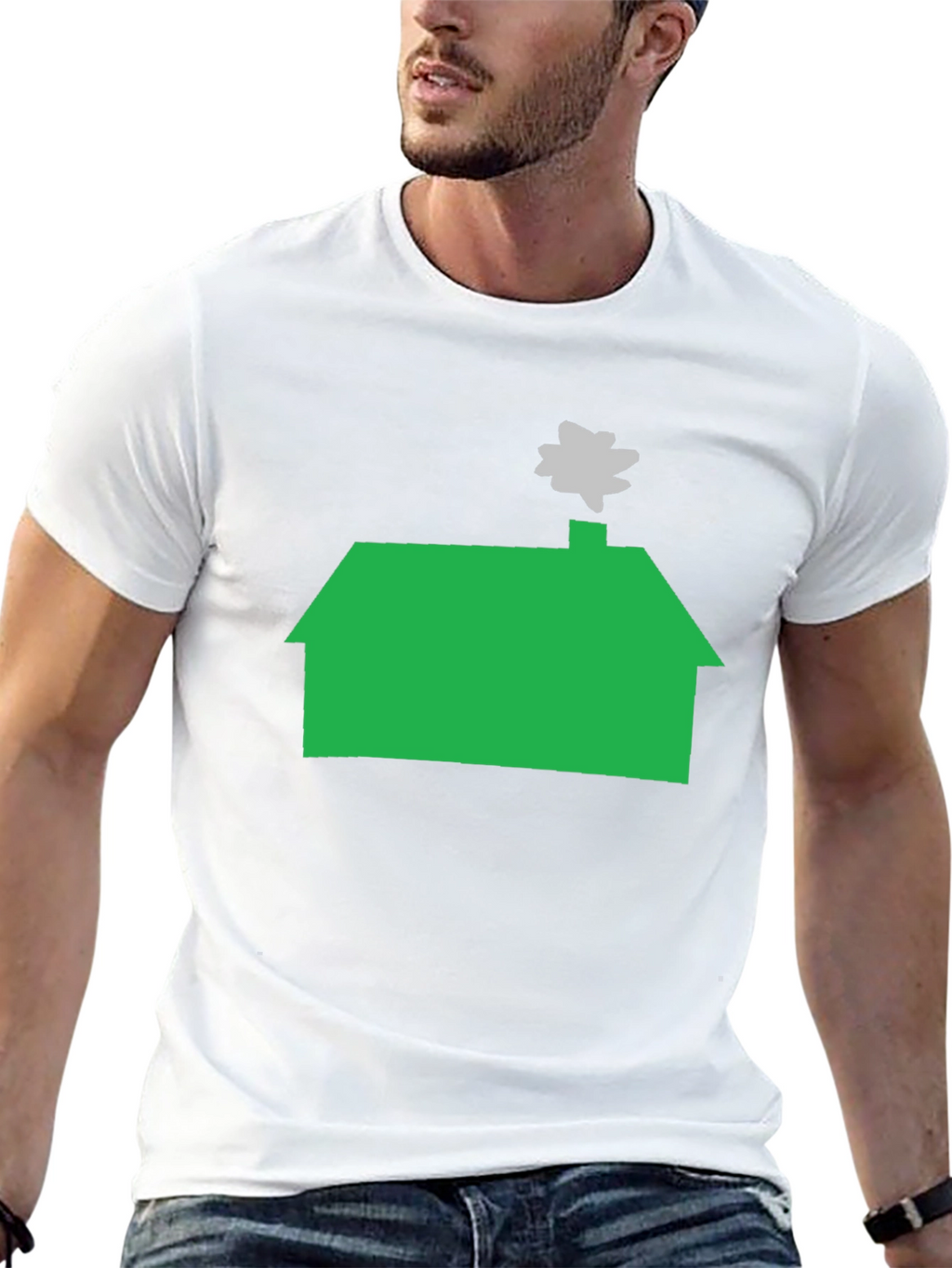 Green House Graphic Tee - Casual Black T-Shirt