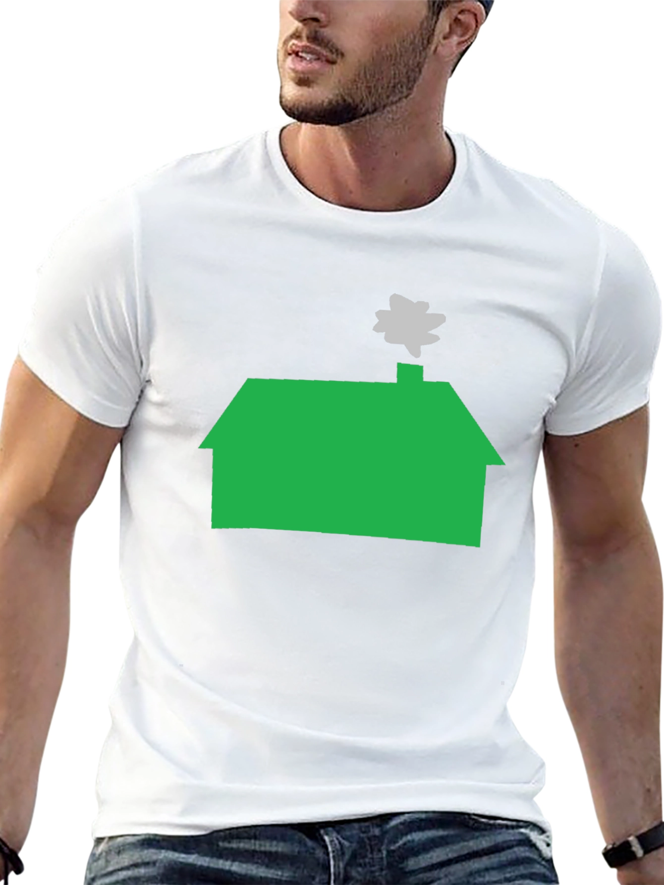 Green House Graphic Tee - Casual Black T-Shirt