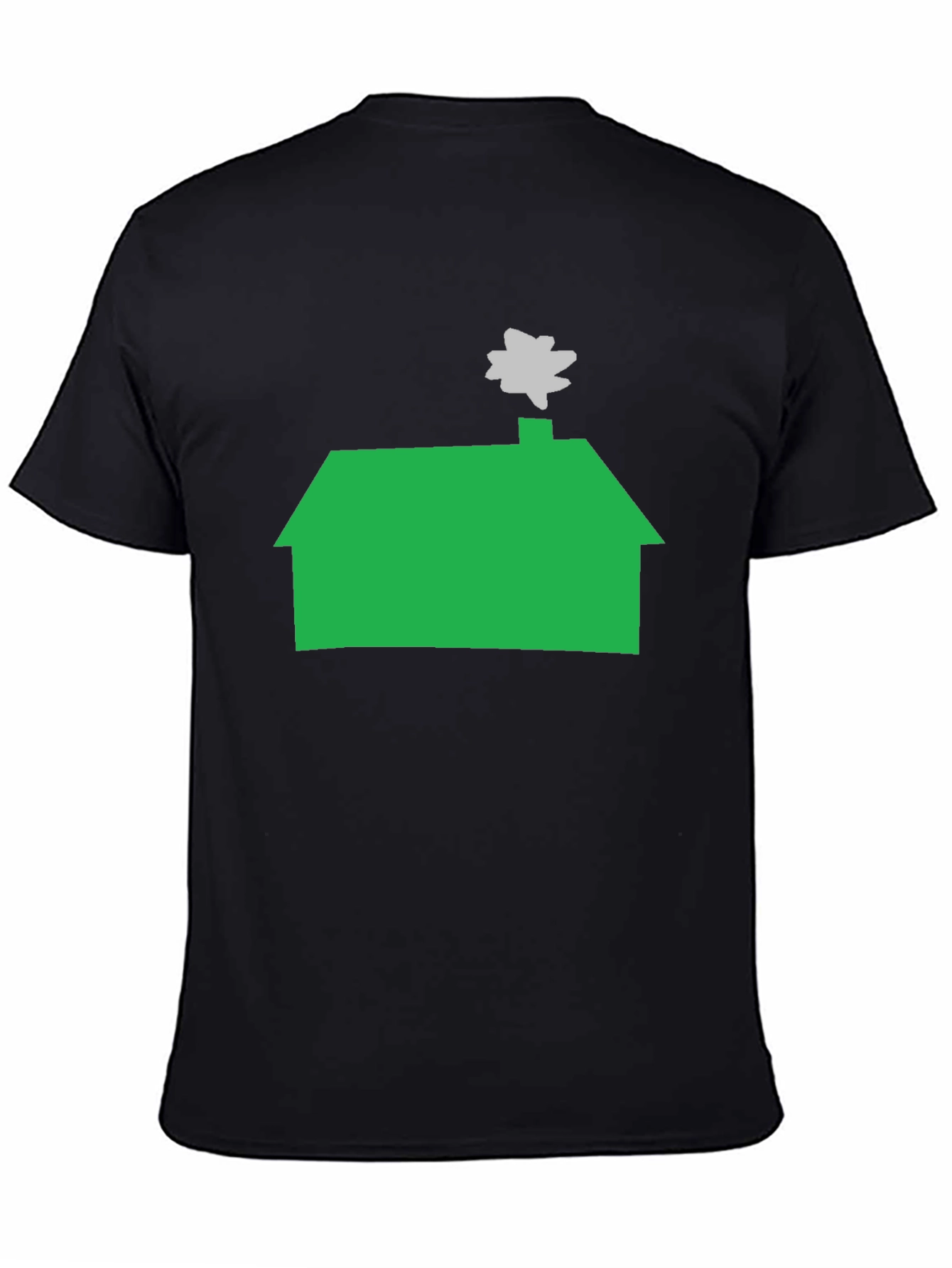 Green House Graphic Tee - Casual Black T-Shirt