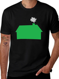 Green House Graphic Tee - Casual Black T-Shirt