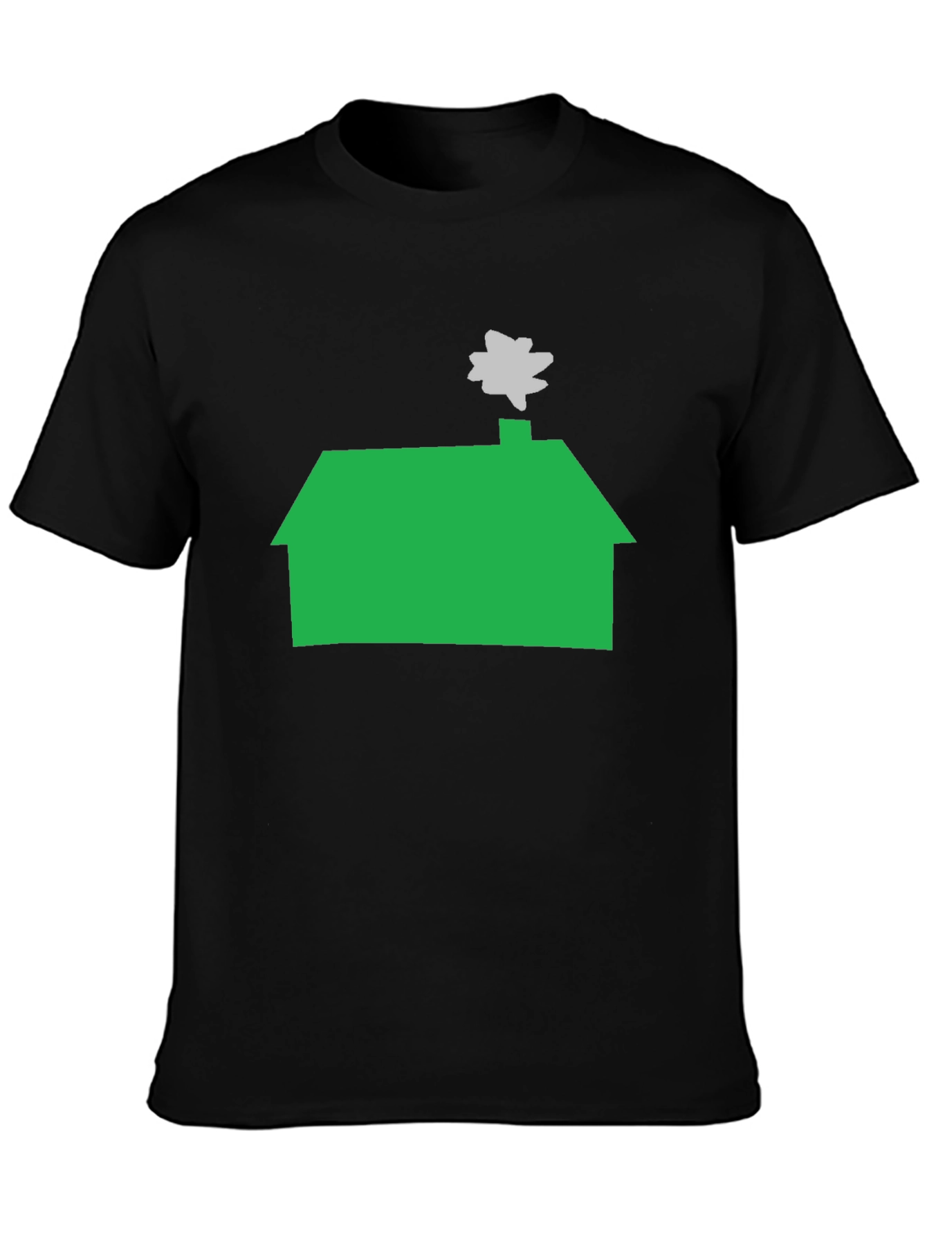 Green House Graphic Tee - Casual Black T-Shirt