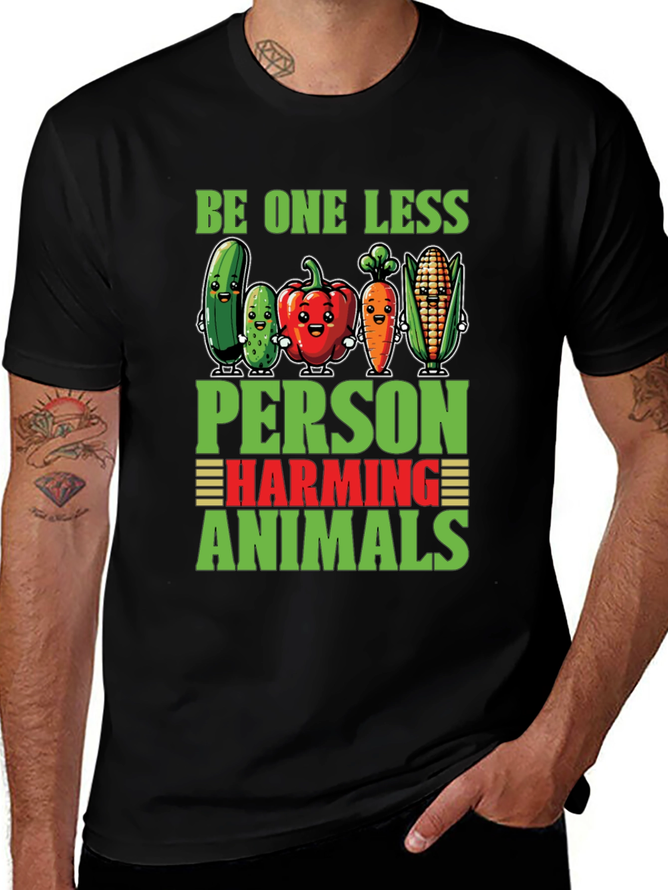 Vegan Graphic Tee: Be One Less Harming Animals Shirt