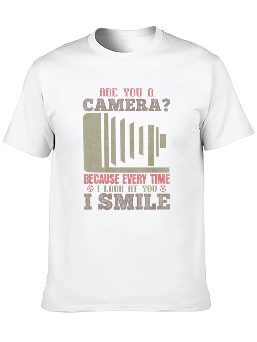 Camera Smile Mens Graphic T-Shirt
