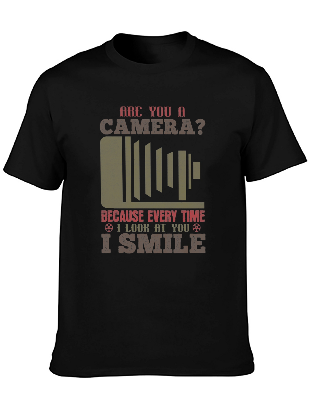 Camera Smile Mens Graphic T-Shirt