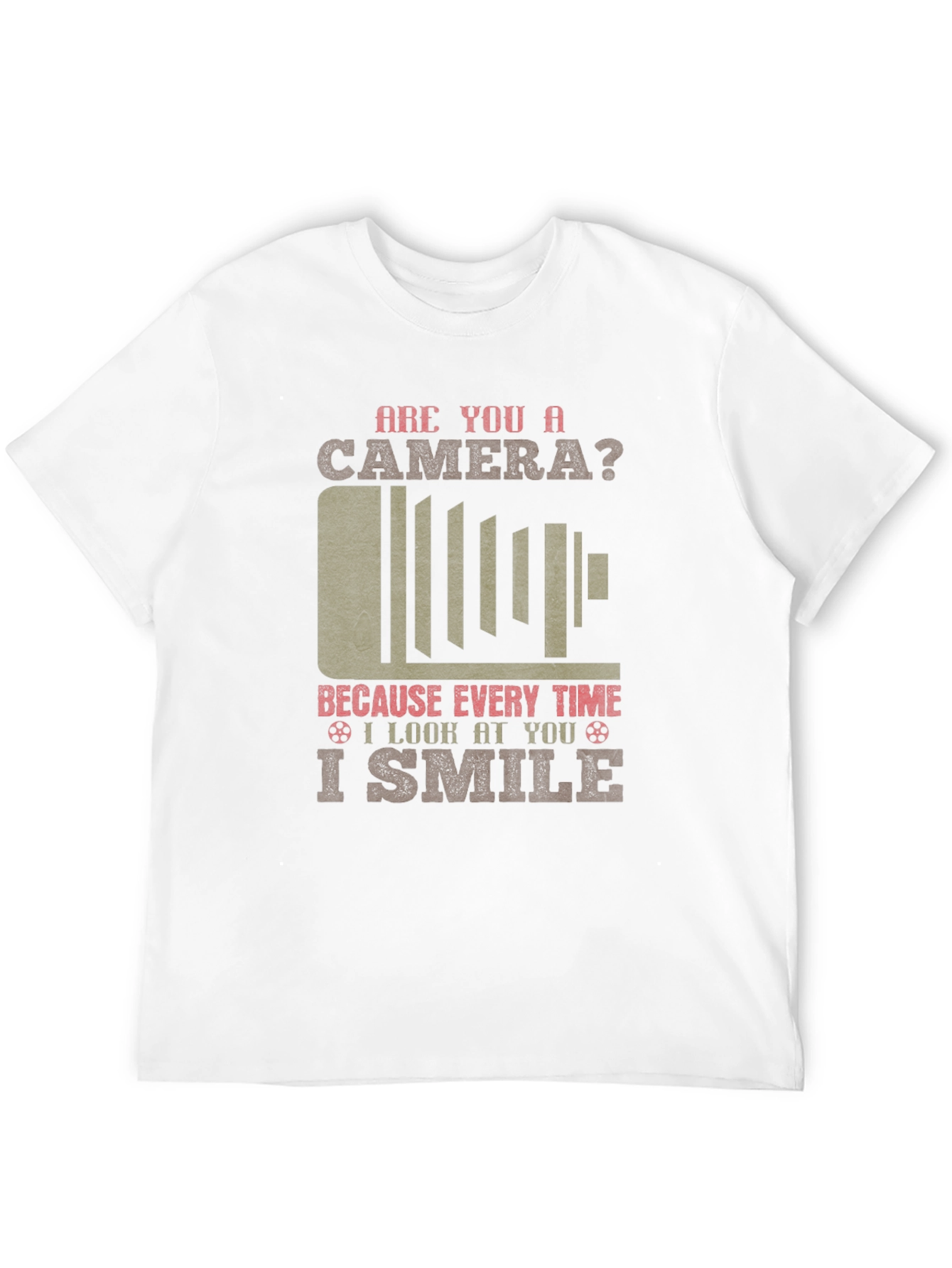 Camera Smile Mens Graphic T-Shirt
