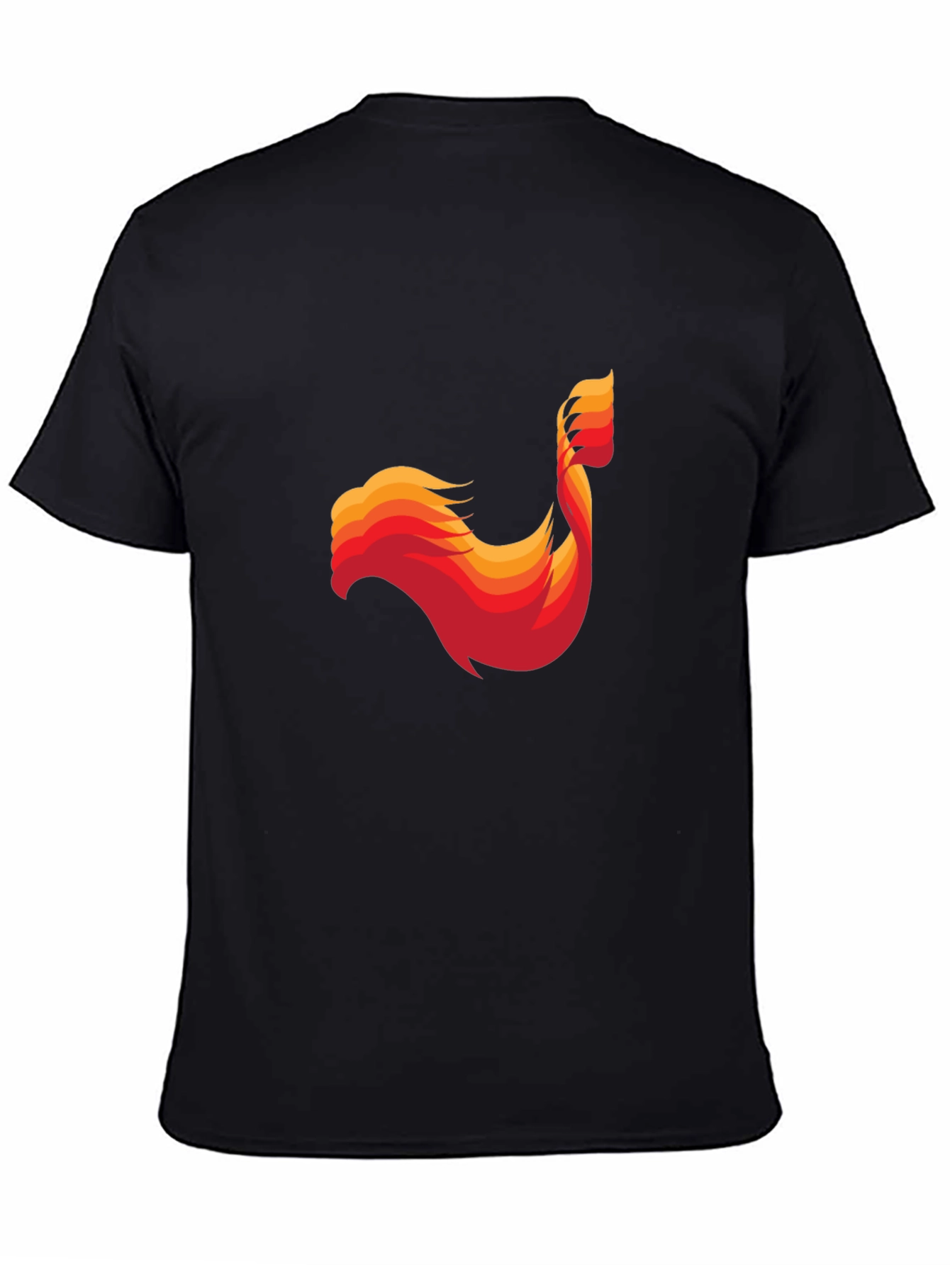 Abstract Phoenix Graphic Mens Black T-Shirt