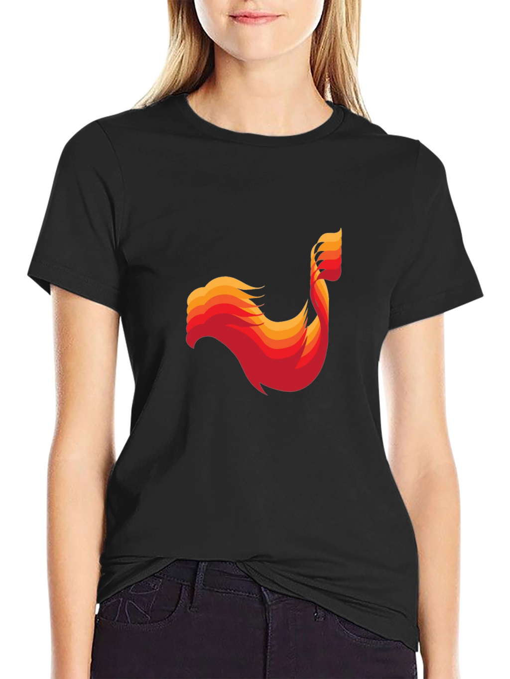 Abstract Phoenix Graphic Mens Black T-Shirt