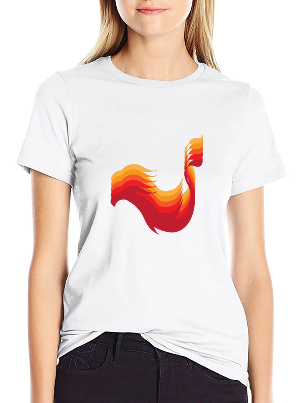 Abstract Phoenix Graphic Mens Black T-Shirt
