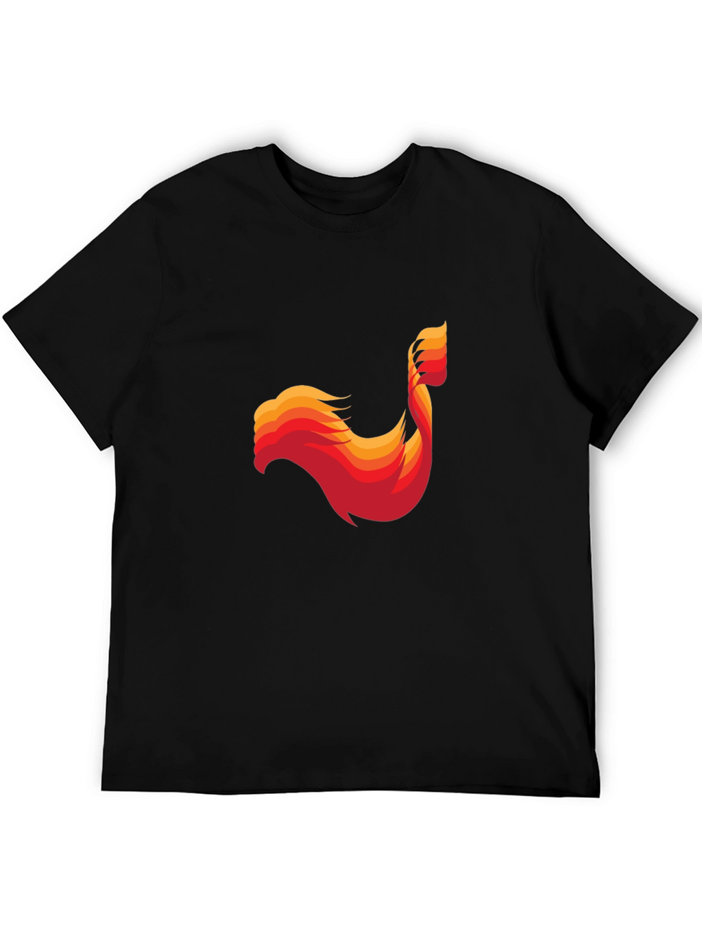 Abstract Phoenix Graphic Mens Black T-Shirt