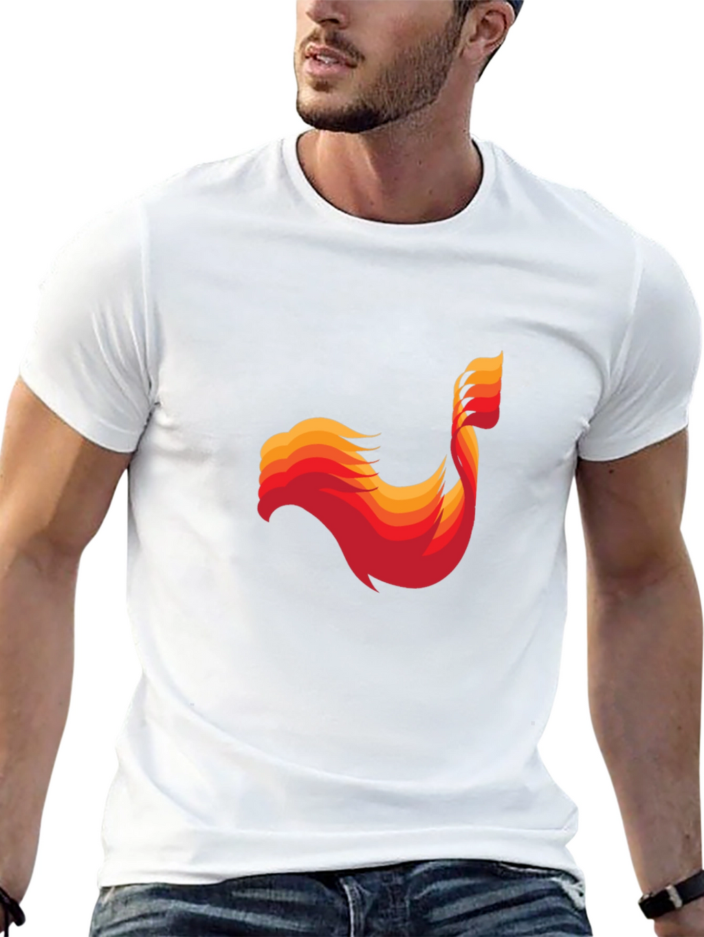 Abstract Phoenix Graphic Mens Black T-Shirt
