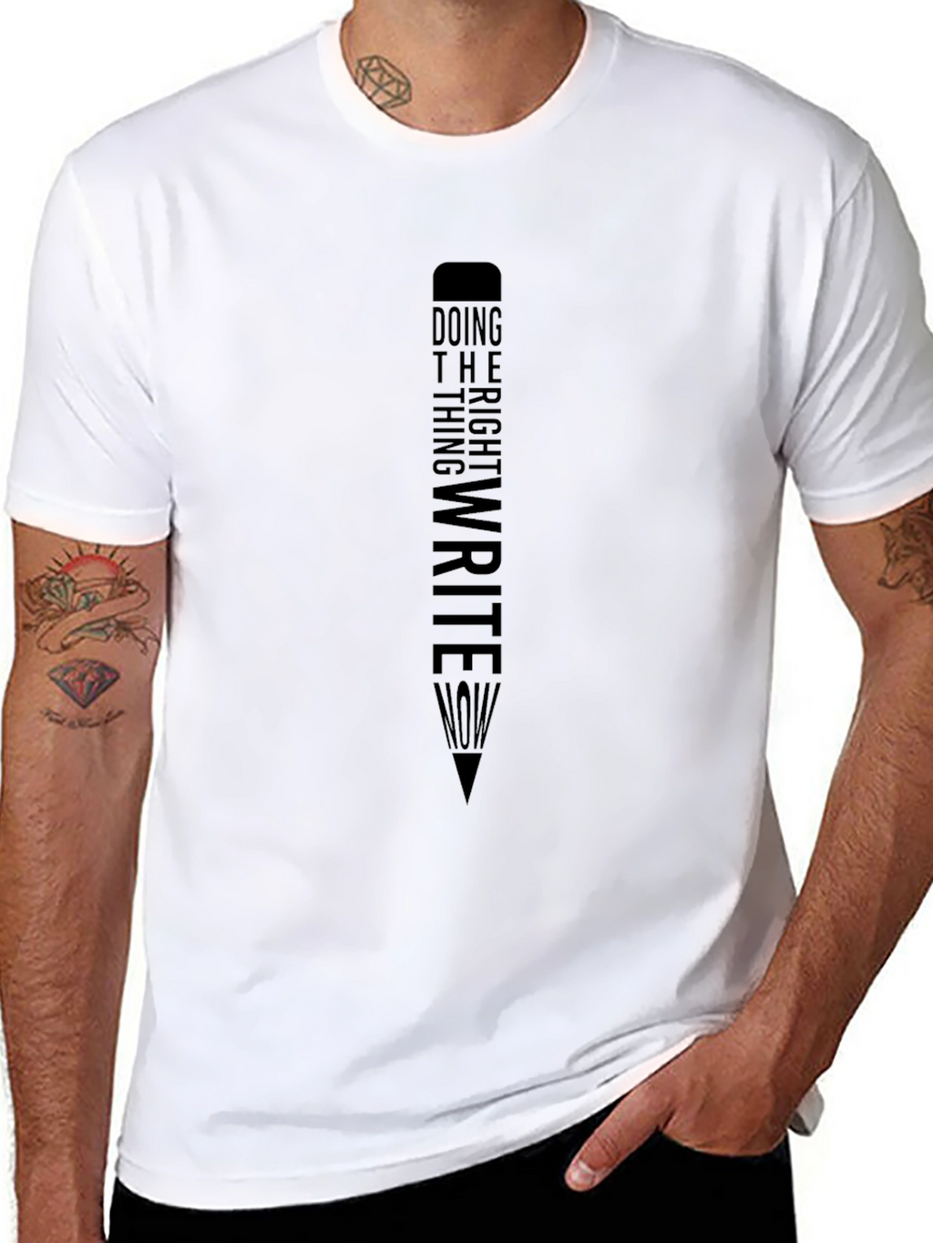 Mens Write Now Graphic Tee - Black