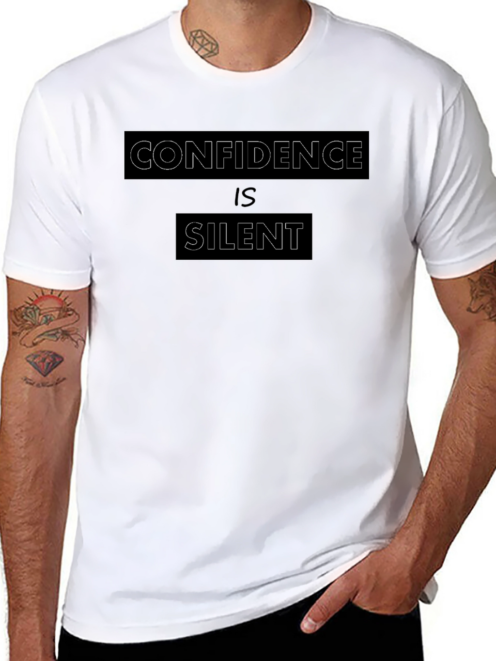 Confidence is Silent Black Tee