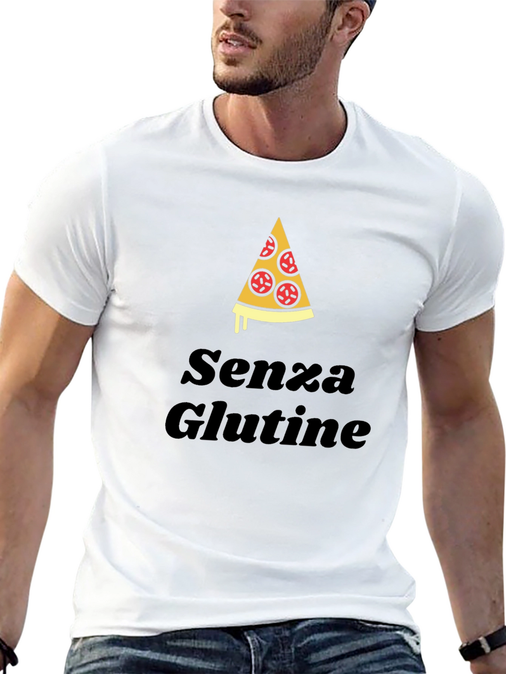 Gluten Free Pizza Slice Black T-Shirt