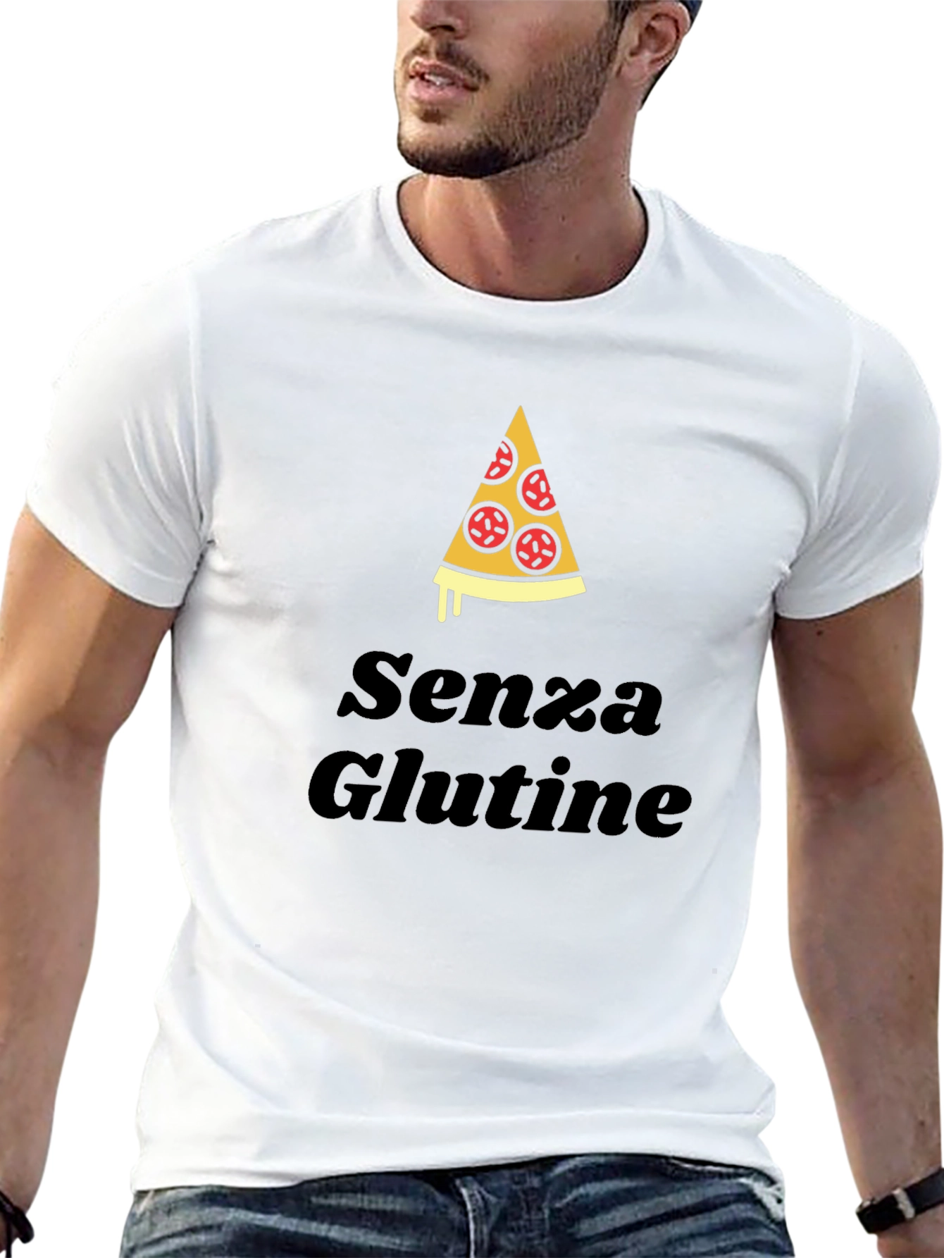 Gluten Free Pizza Slice Black T-Shirt