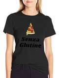 Gluten Free Pizza Slice Black T-Shirt
