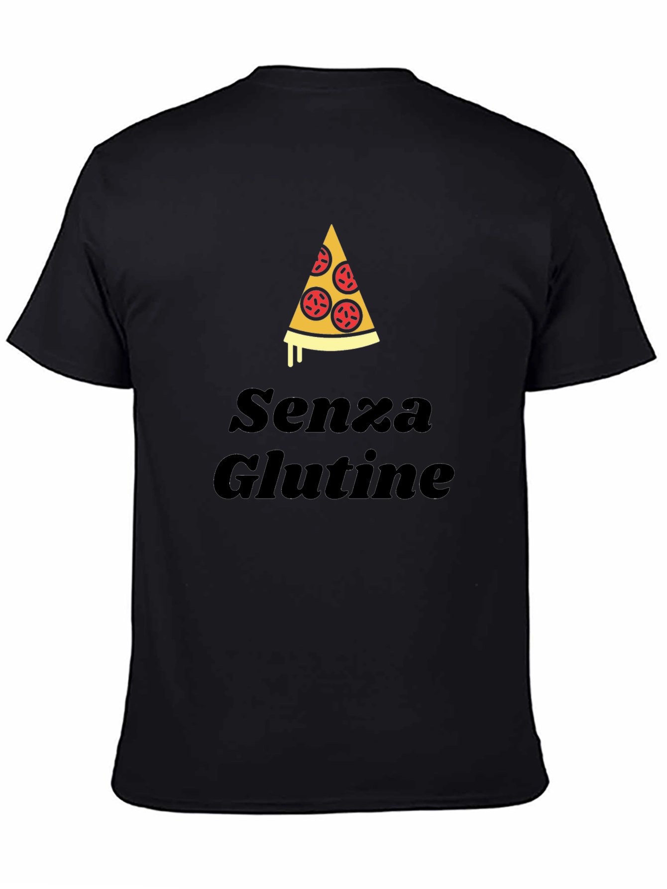 Gluten Free Pizza Slice Black T-Shirt