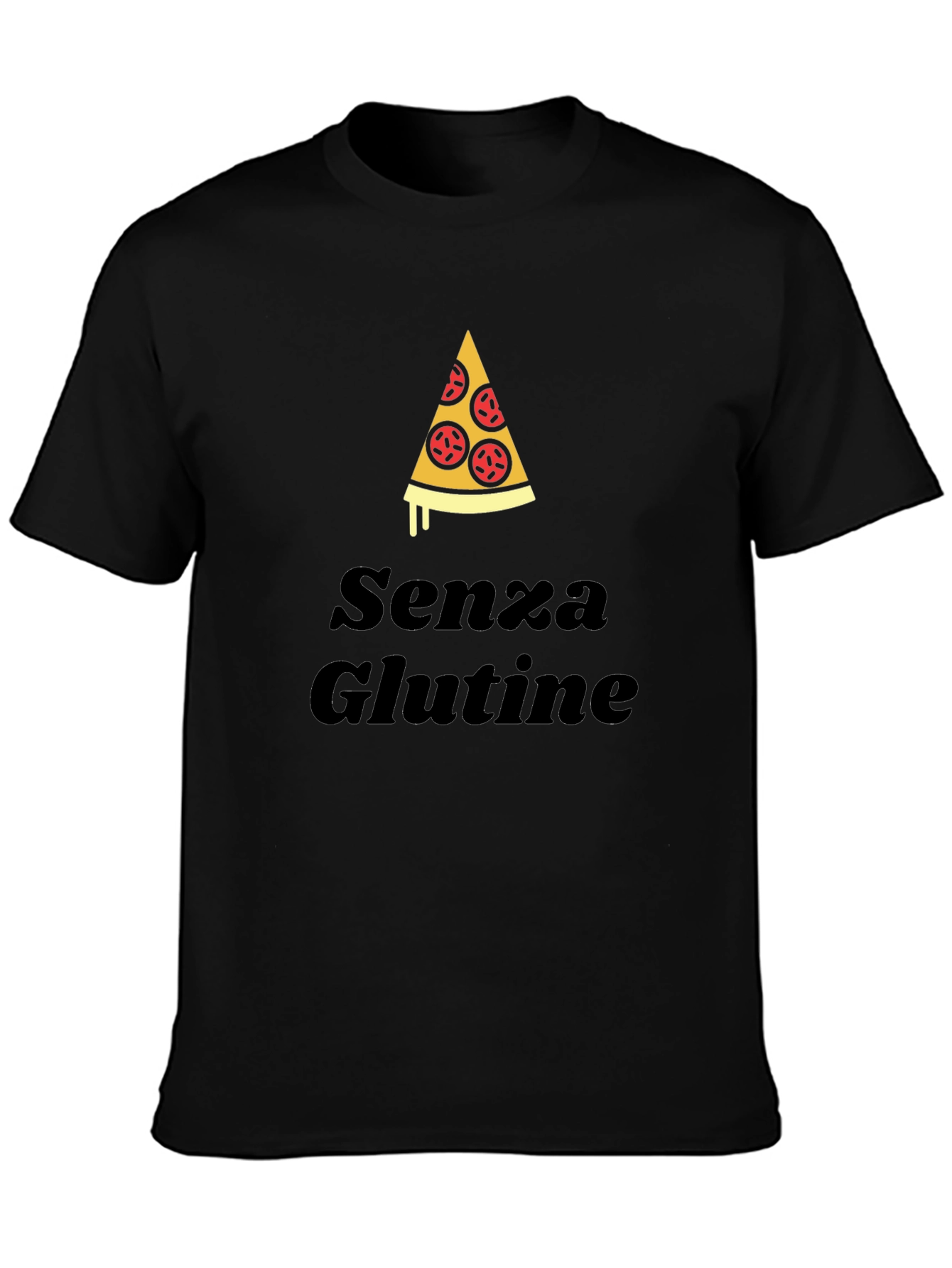 Gluten Free Pizza Slice Black T-Shirt