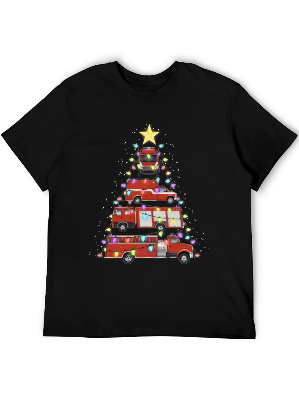 Fire Truck Christmas Tree T-Shirt