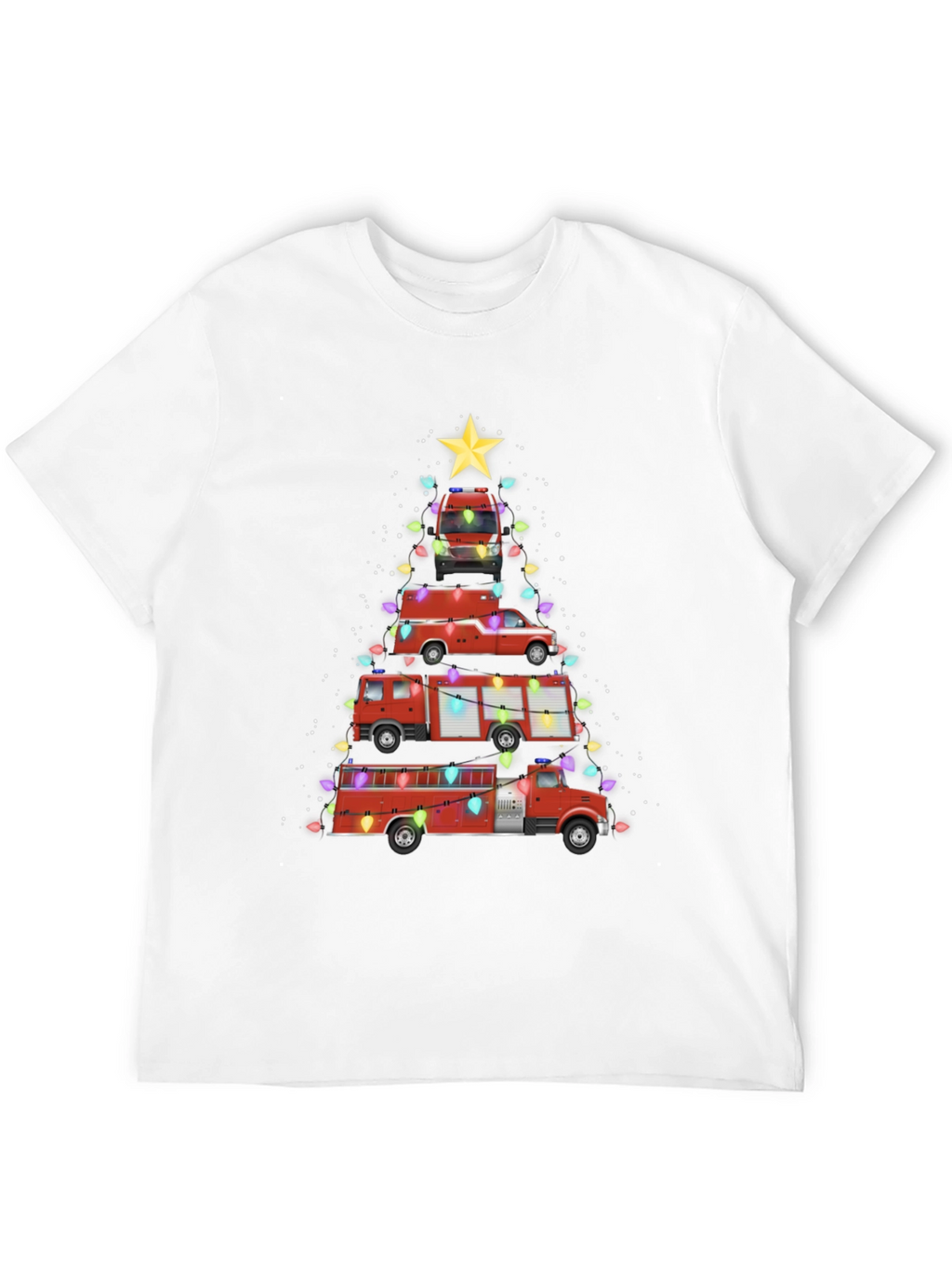 Fire Truck Christmas Tree T-Shirt