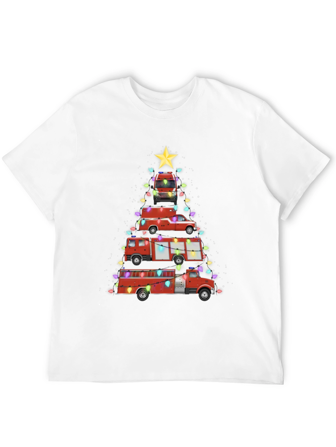 Fire Truck Christmas Tree T-Shirt