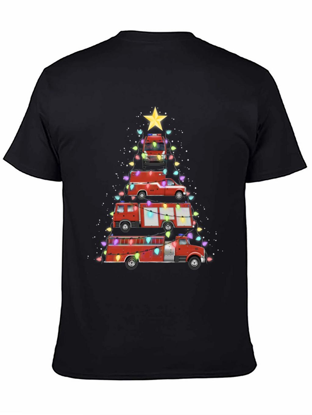 Fire Truck Christmas Tree T-Shirt