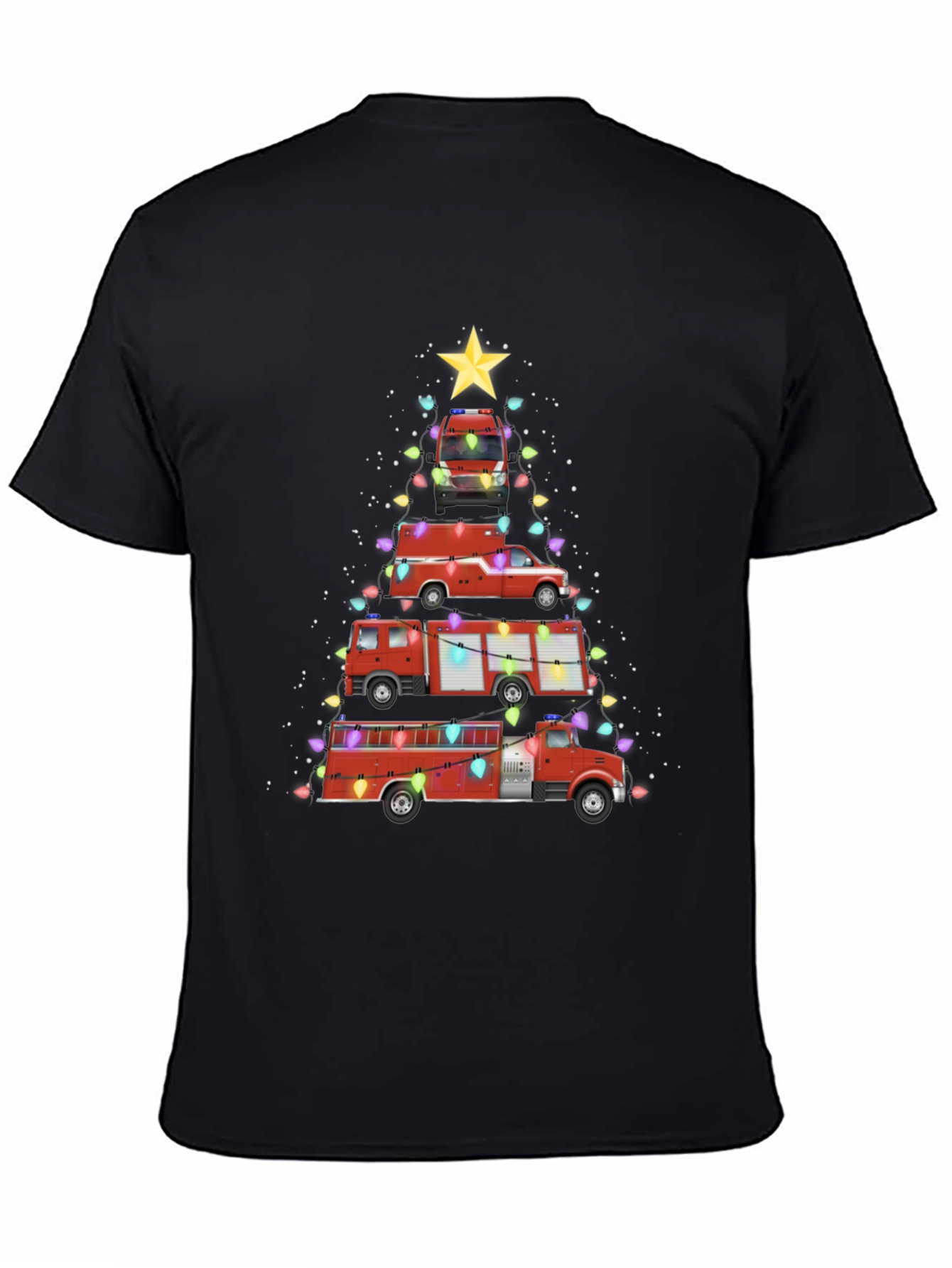 Fire Truck Christmas Tree T-Shirt