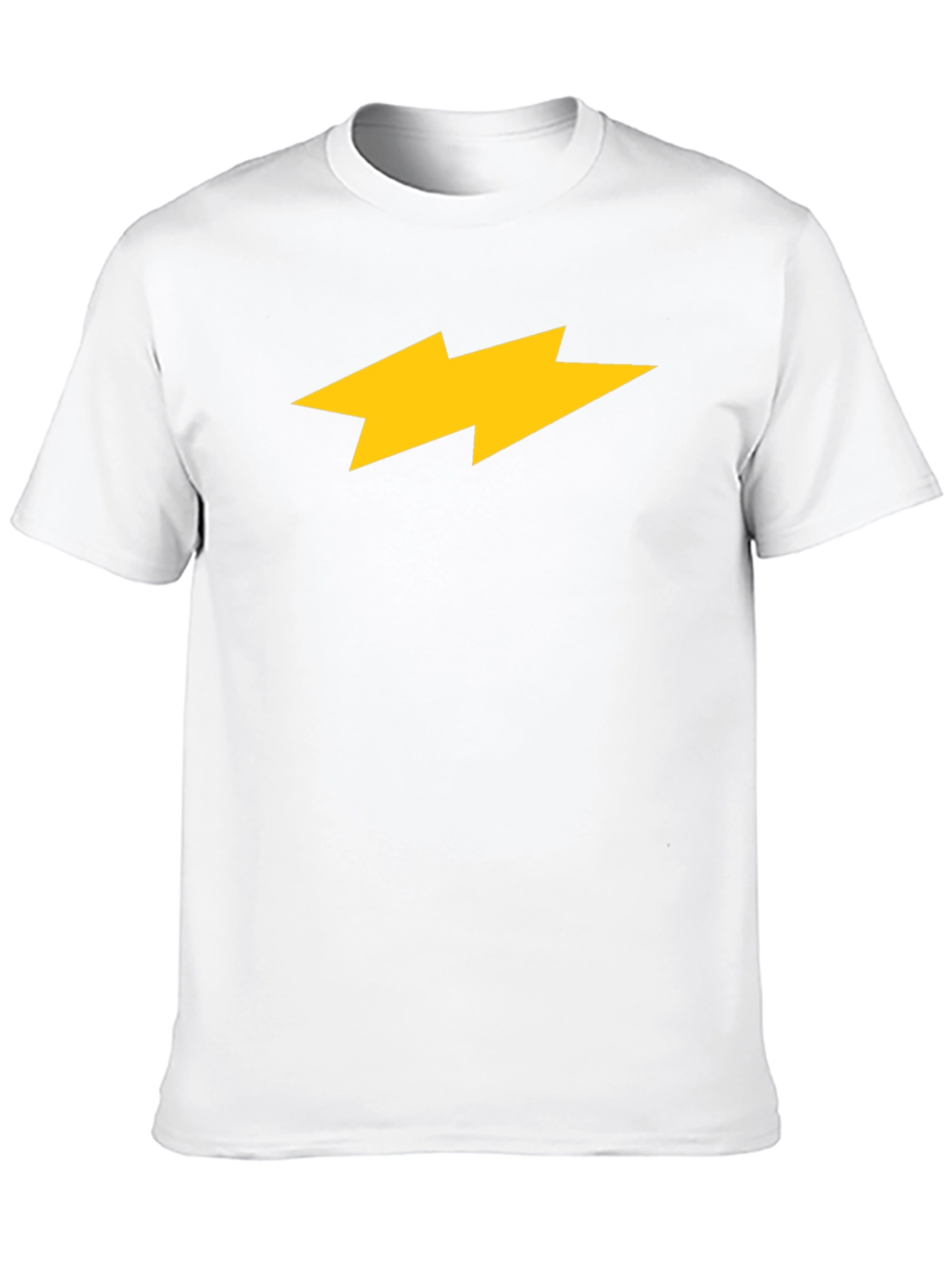 Black T-Shirt with Yellow Lightning Bolt Design