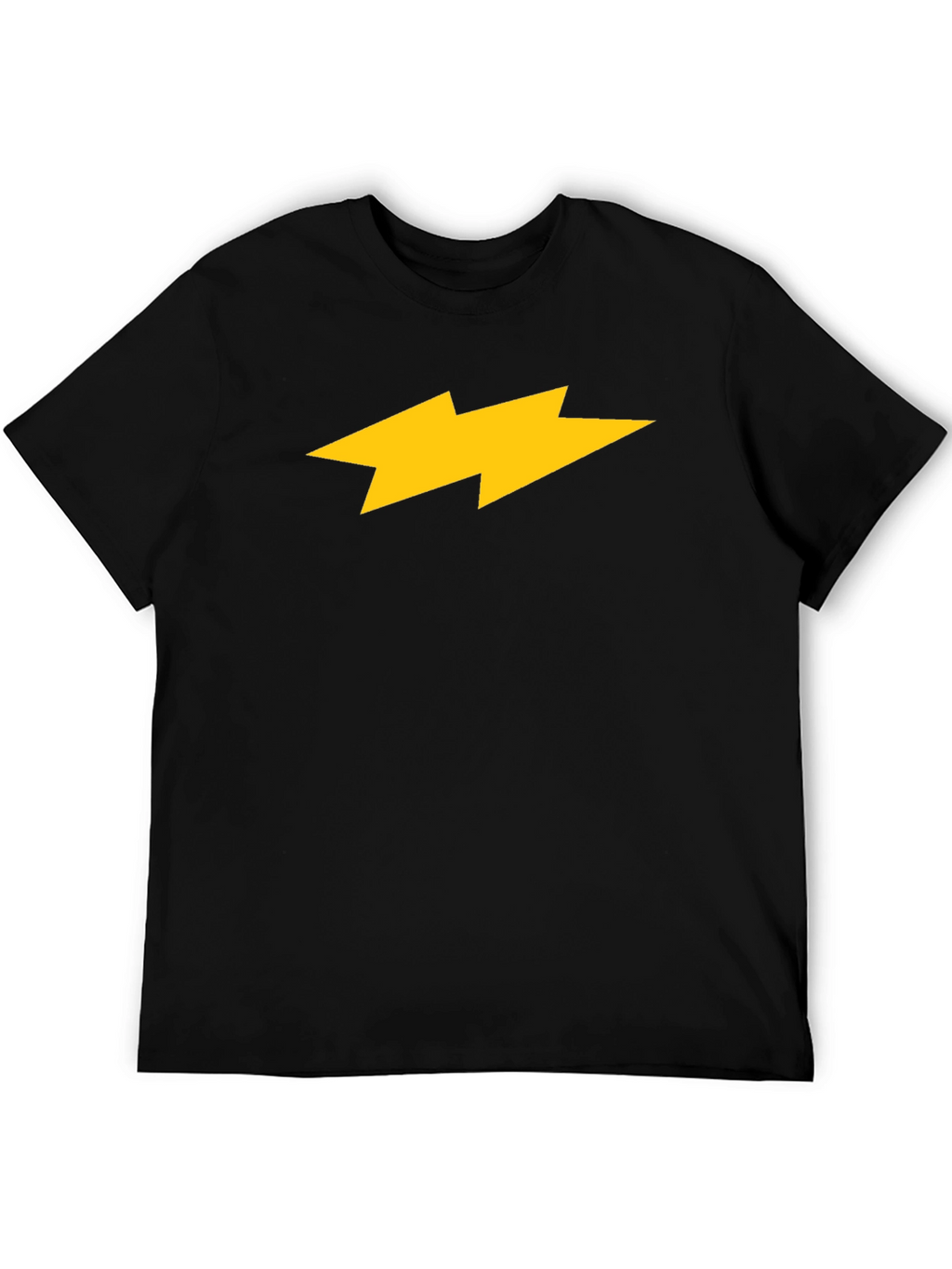 Black T-Shirt with Yellow Lightning Bolt Design