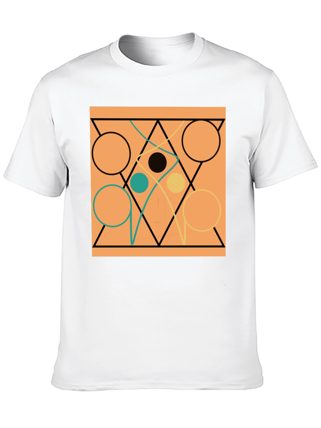 Abstract Geometric Circle & Triangle Design Tee