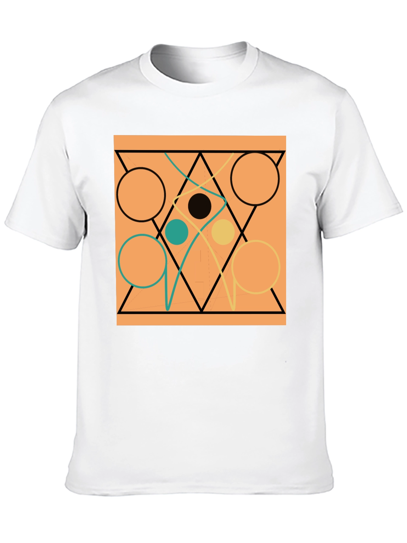 Abstract Geometric Circle & Triangle Design Tee