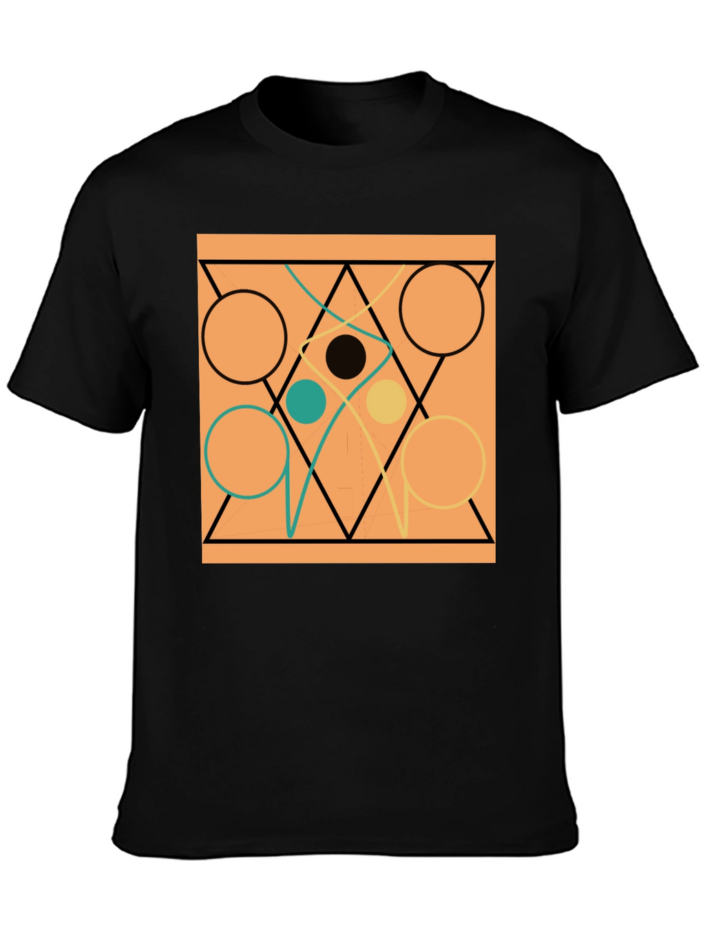 Abstract Geometric Circle & Triangle Design Tee