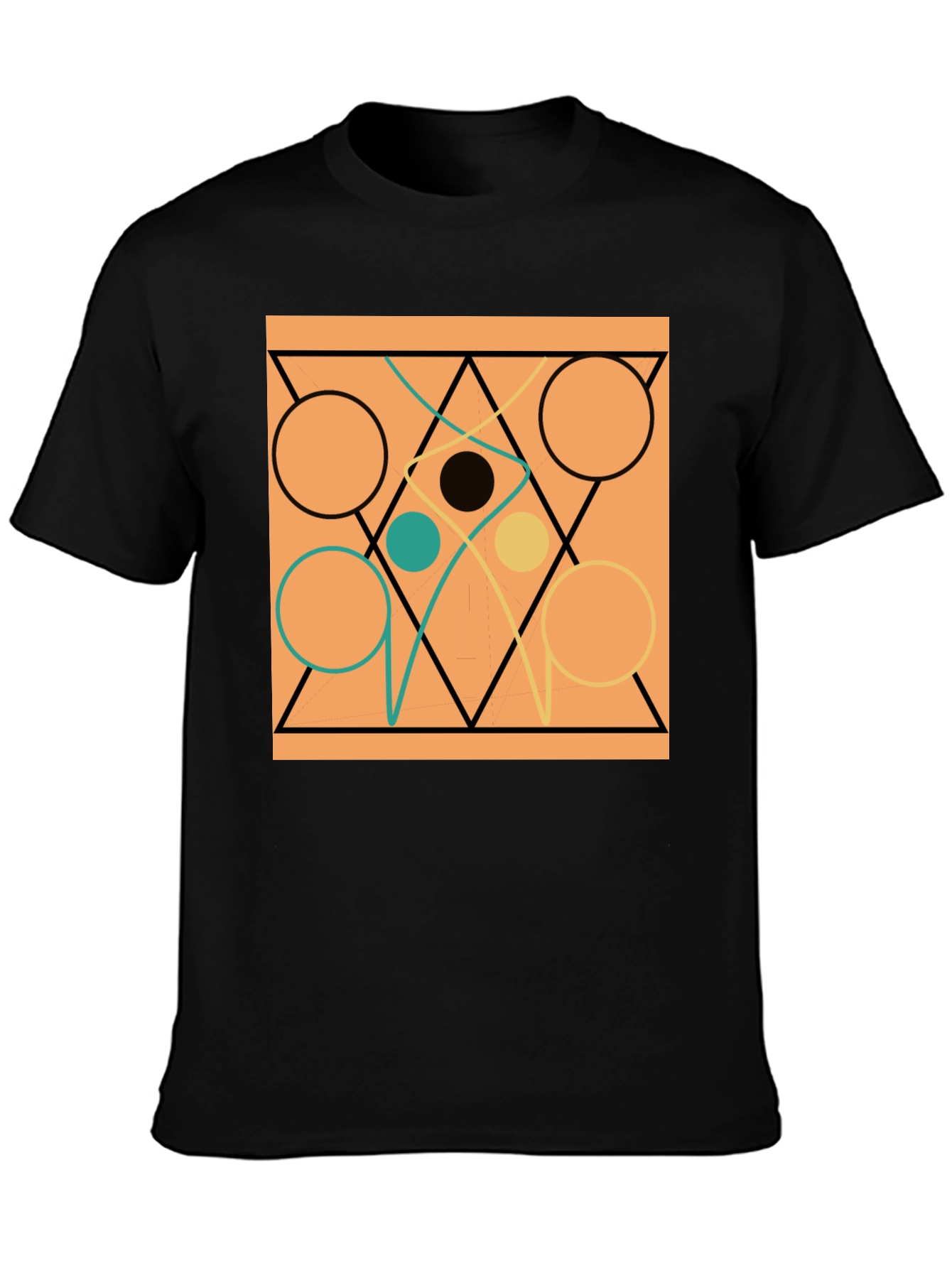 Abstract Geometric Circle & Triangle Design Tee