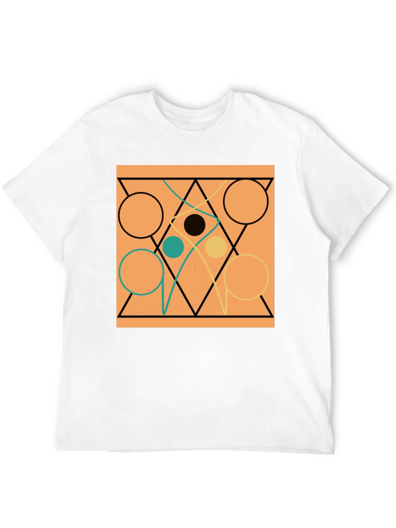 Abstract Geometric Circle & Triangle Design Tee