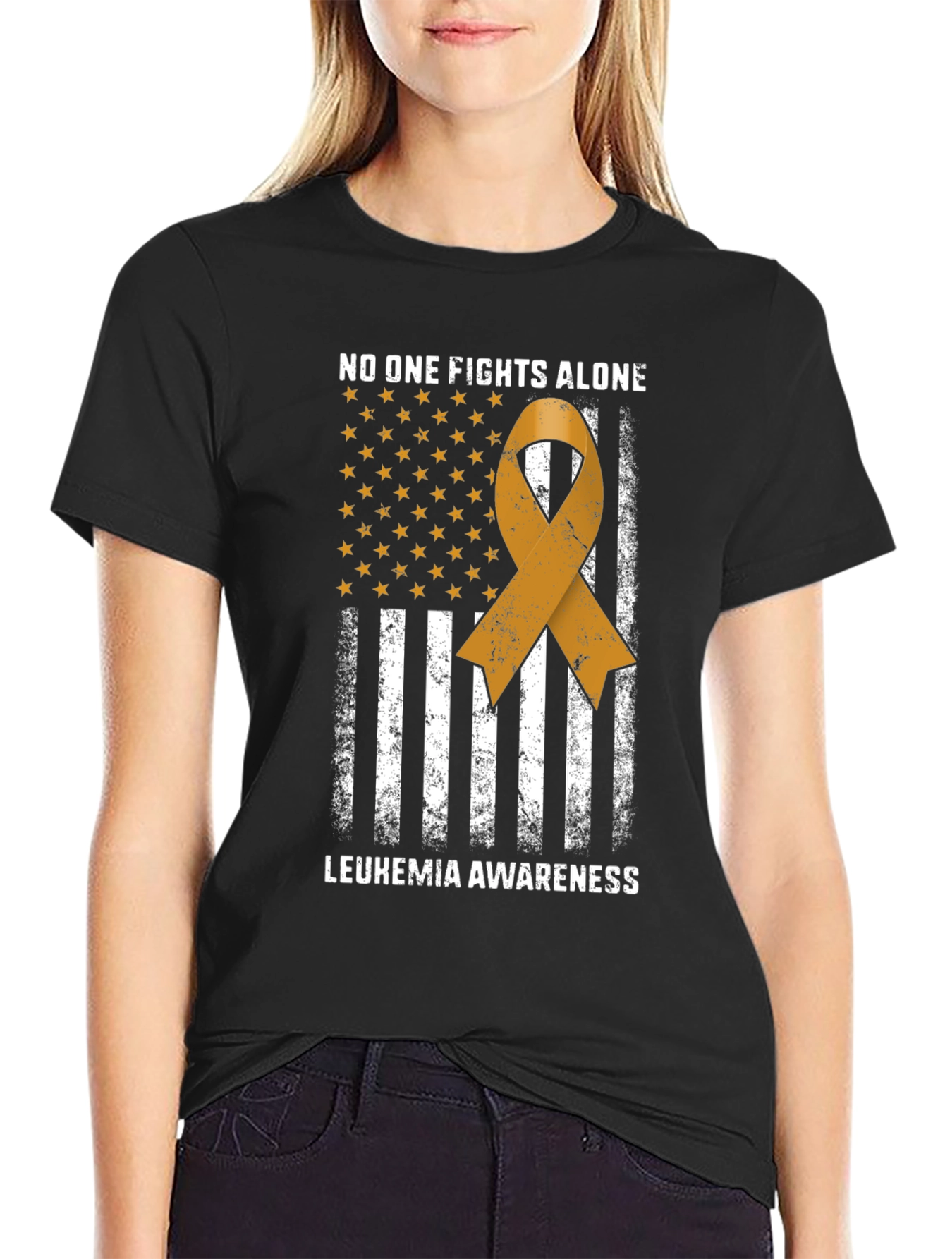 Leukemia Awareness T-Shirt - No One Fights Alone