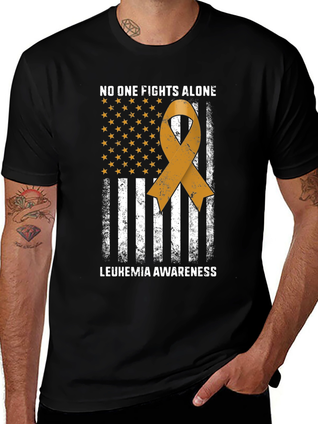 Leukemia Awareness T-Shirt - No One Fights Alone