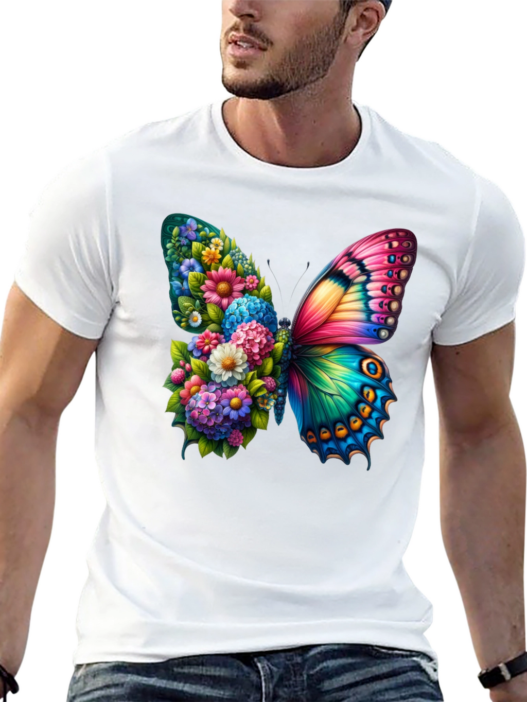 Floral Butterfly Graphic Tee - Stylish & Unique