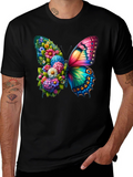 Floral Butterfly Graphic Tee - Stylish & Unique