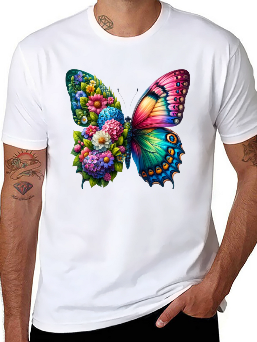 Floral Butterfly Graphic Tee - Stylish & Unique