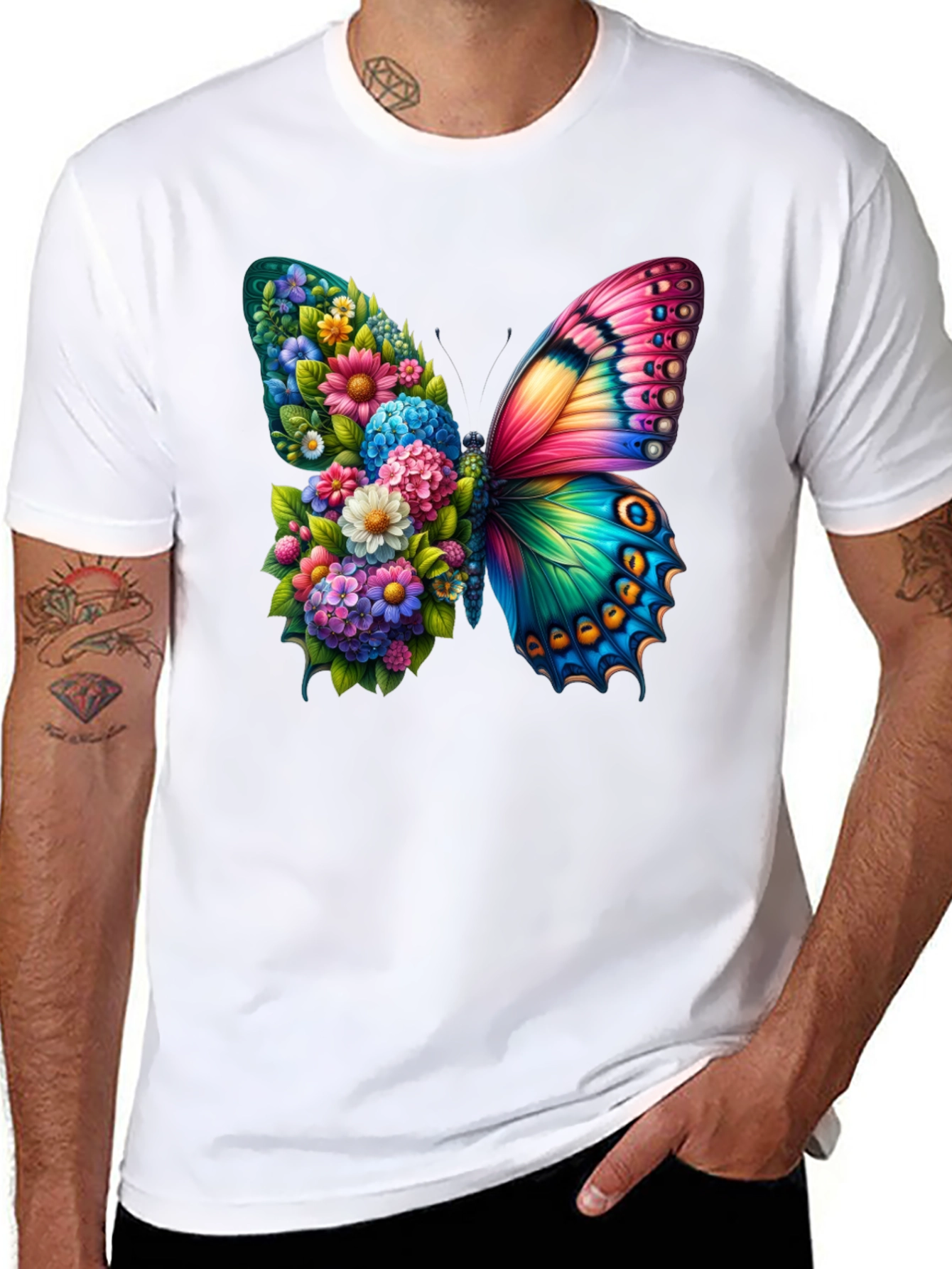Floral Butterfly Graphic Tee - Stylish & Unique