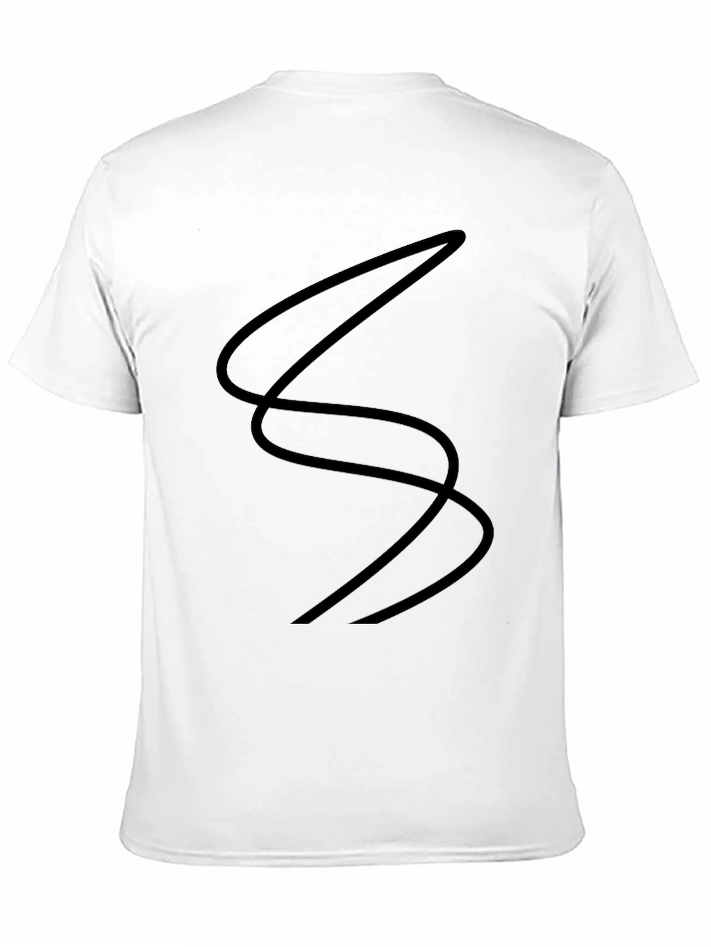 Black T-Shirt with Abstract Line Design