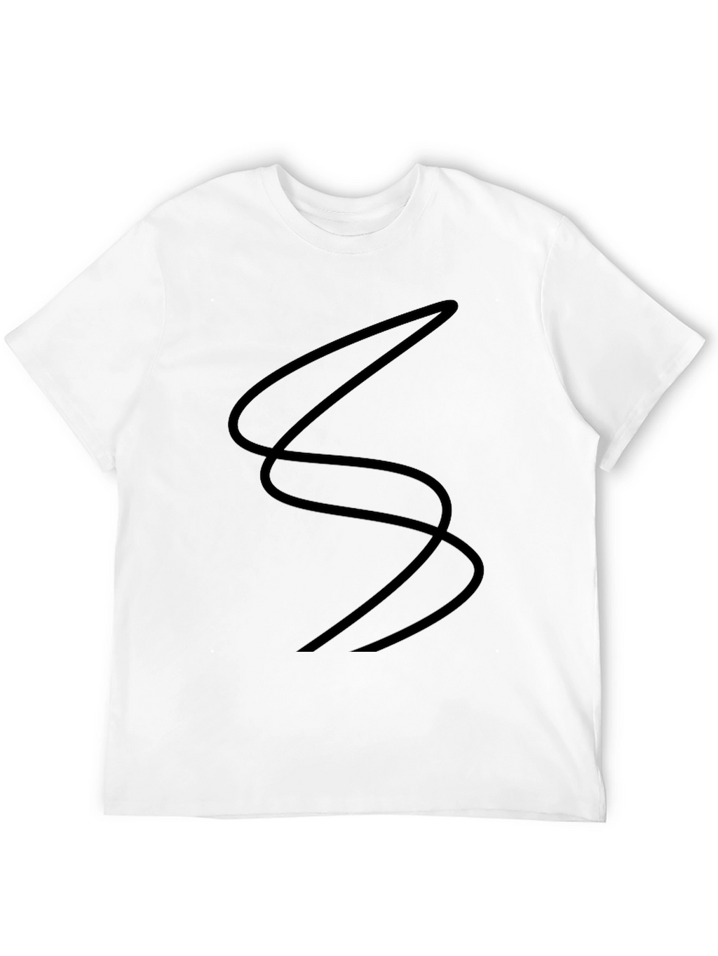 Black T-Shirt with Abstract Line Design