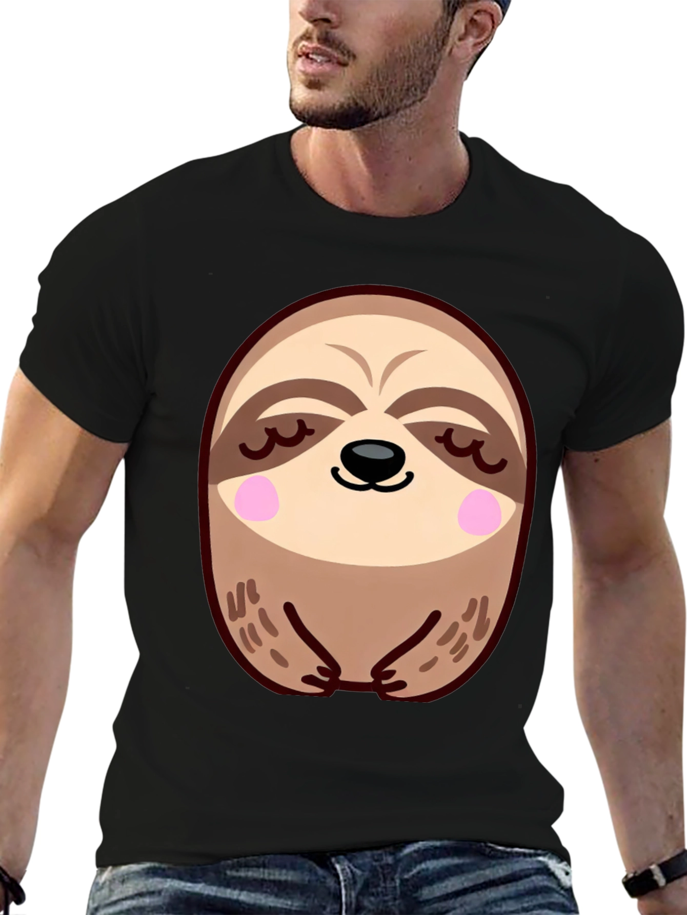 Cute Sloth Graphic Tee - Relaxed Fit