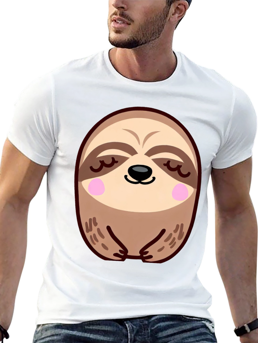 Cute Sloth Graphic Tee - Relaxed Fit