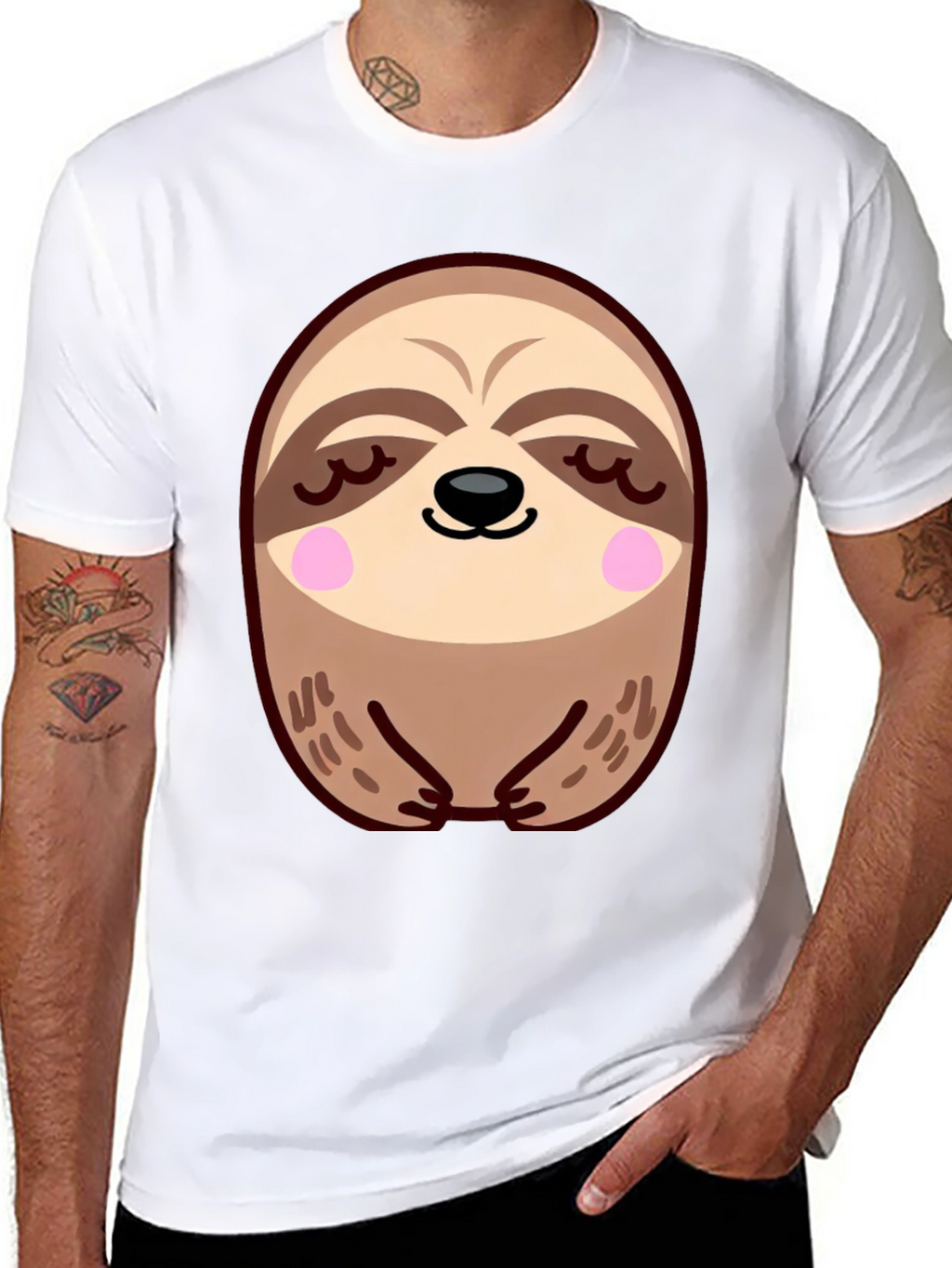 Cute Sloth Graphic Tee - Relaxed Fit